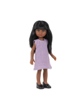 Лялька Амігас в мусліновому платті
