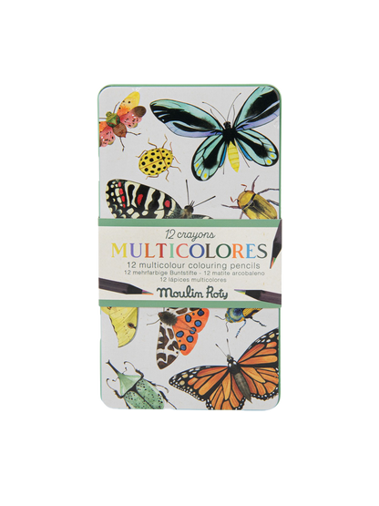 Zestaw 12 kredek w blaszanym pudełku Moulin Roty BÉBÉ Concept 