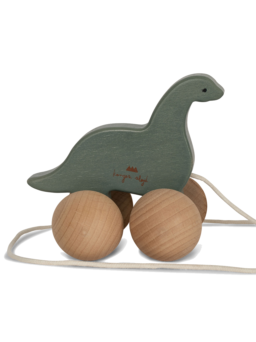 Drewniane dinozaury do ciągnięcia Rolling Dino Family Konges Slojd BÉBÉ Concept