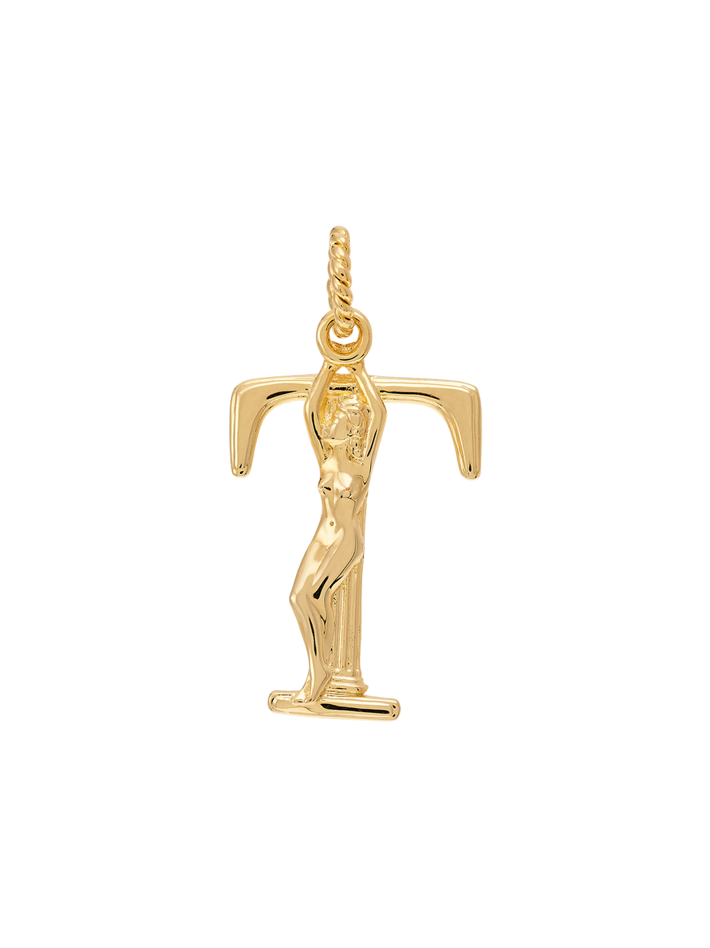 Pozłacana zawieszka Initial Muse Necklace Charm T