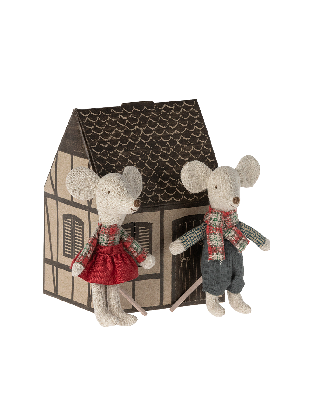Świąteczne myszki z kartonowym domkiem Winter Mice Twins