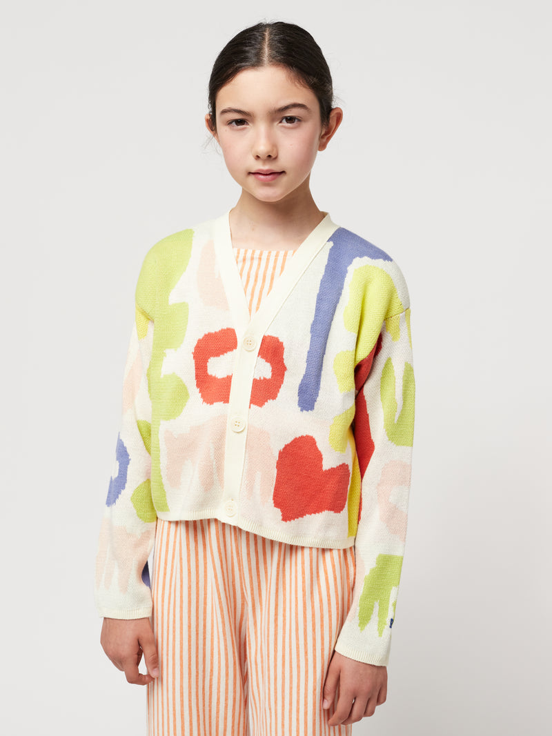 Sweter Carnival all over cropped jacquard cardigan