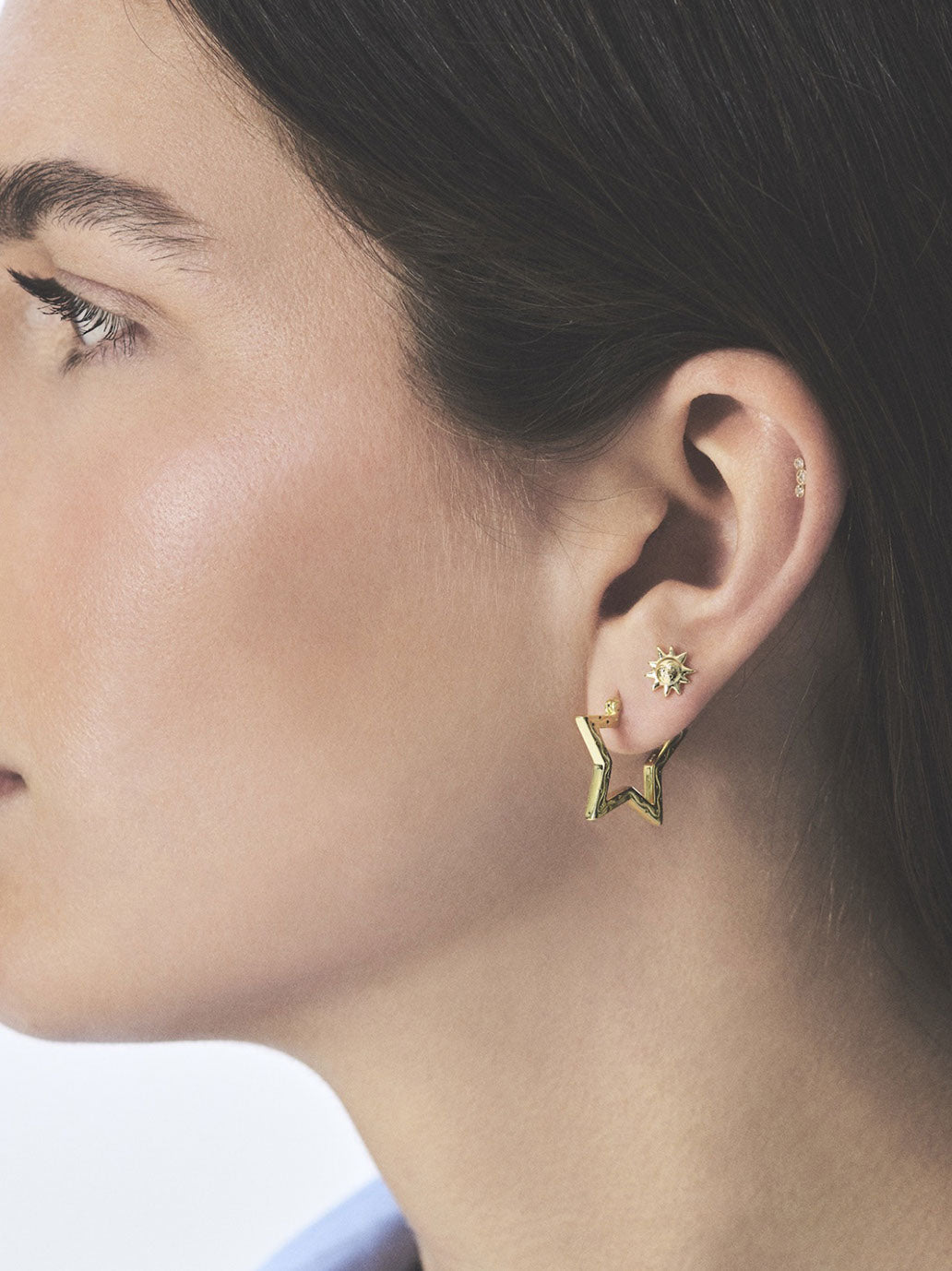 Kolczyki Funky Star Small Hoops Anna + Nina BÉBÉ Concept 