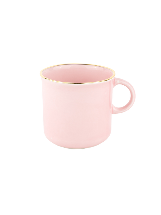 ręcznie wykonany kubek ceramiczny ze złoceniem pink