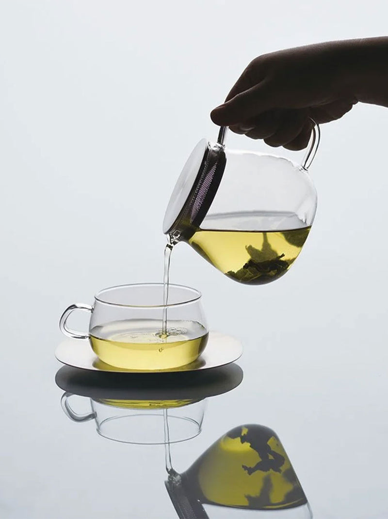 Скляний чайник з ситечком для чаю