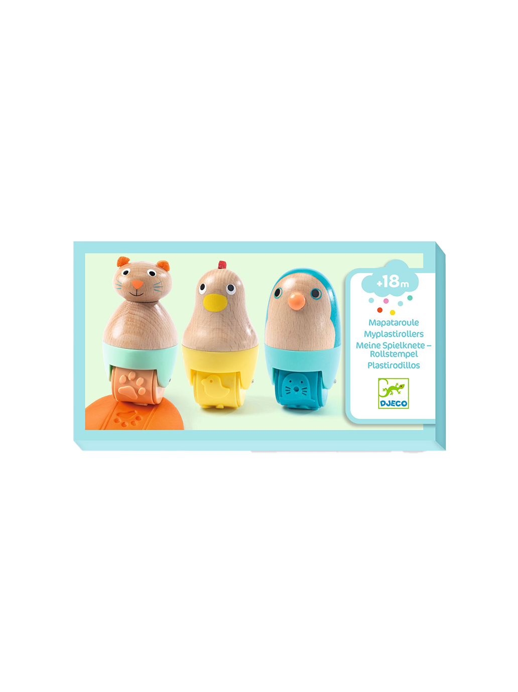 Drewniane wałki z wzorami do ciastoliny Djeco BÉBÉ Concept