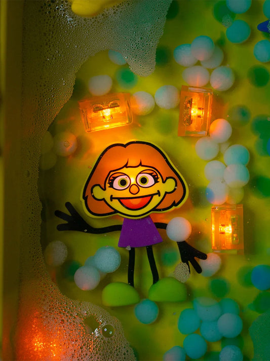 Senzorické kostky svítící ve vodě s figurkou Sesame Street