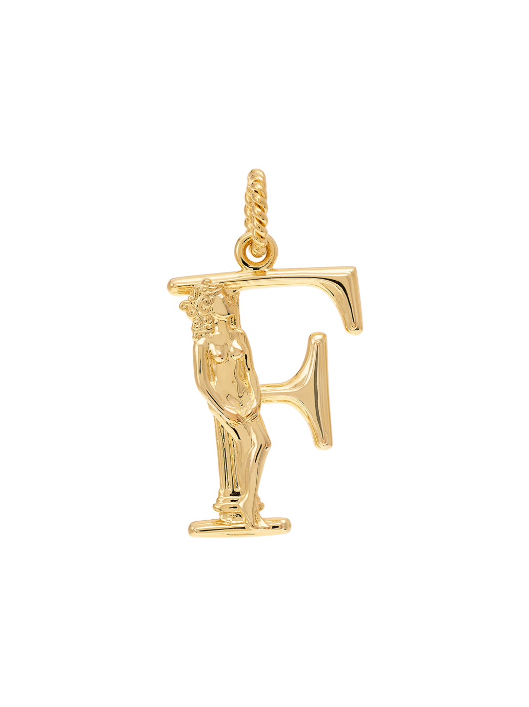 Pozłacana zawieszka Initial Muse Necklace Charm F