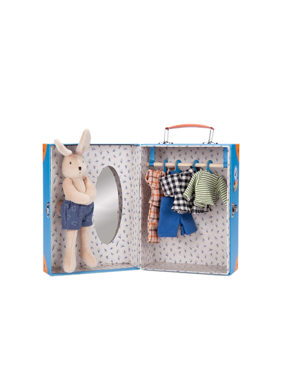 Walizka z garderobą i przytulanką Moulin Roty BÉBÉ Concept 
