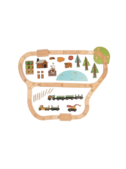drewniana kolejka Podróż po lesie Tender Leaf Toys BÉBÉ Concept
