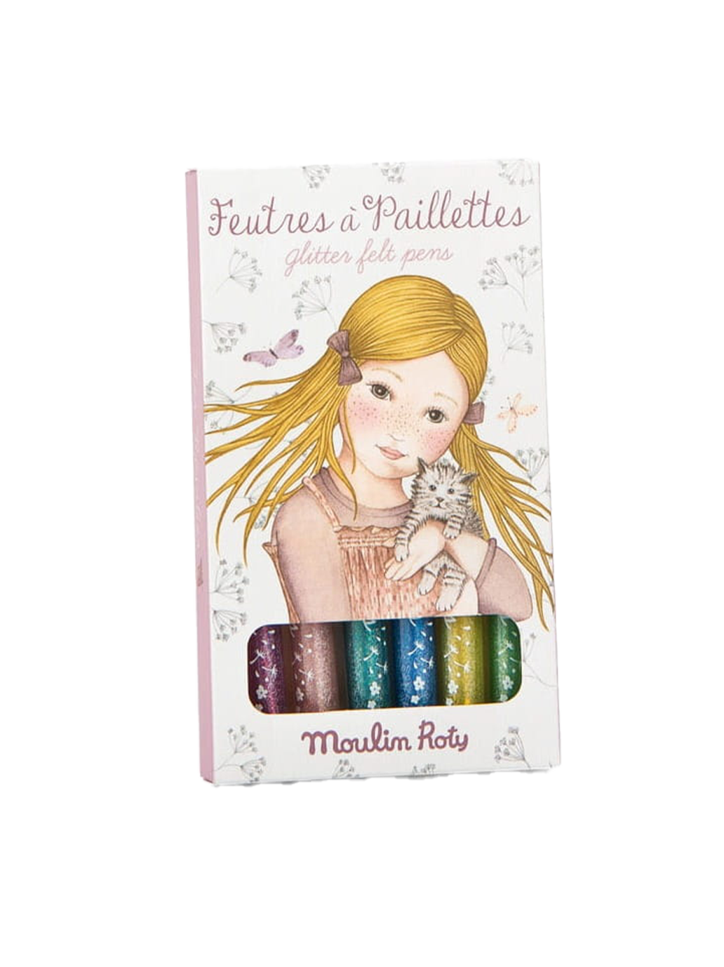 Zestaw flamastrów z brokatem Les Rosalies Moulin Roty BÉBÉ Concept 