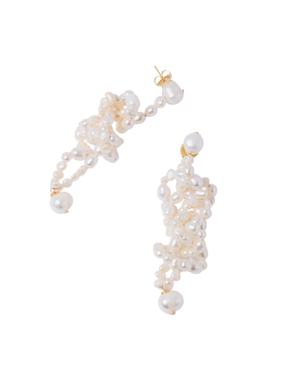 White Lotus Earrings PEARL OCTOPUSS.Y BÉBÉ Concept 