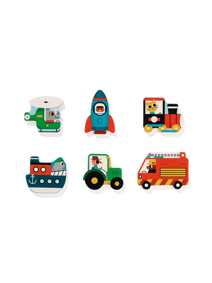 Drewniana układanka łamigłówka Vroom Djeco BÉBÉ Concept 