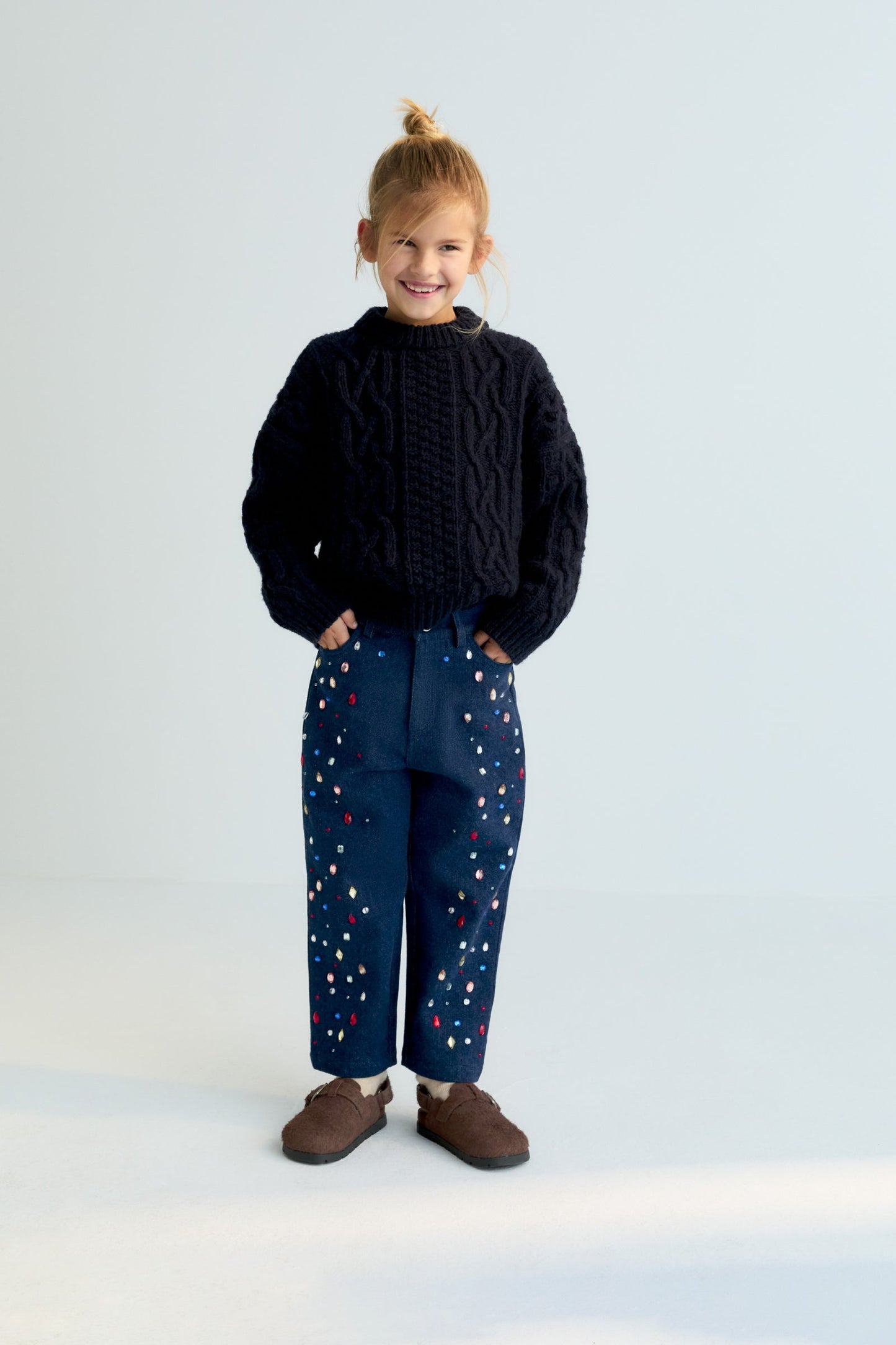 Jeansy zdobione kryształkami Mia Pant The New Society BÉBÉ Concept 