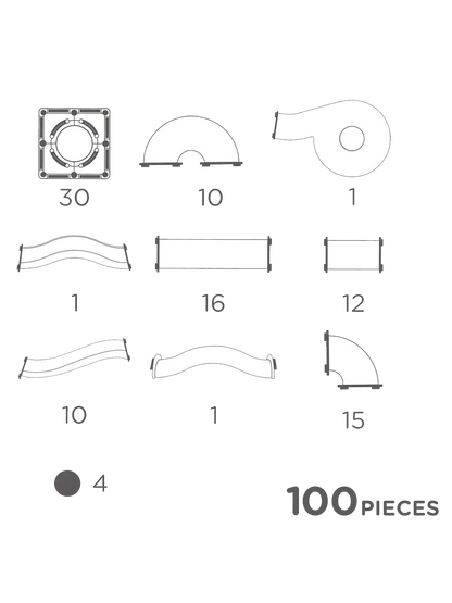 Klocki magnetyczne Ball Run Dazzling Lights Pack Cleverclixx BEBE Concept 