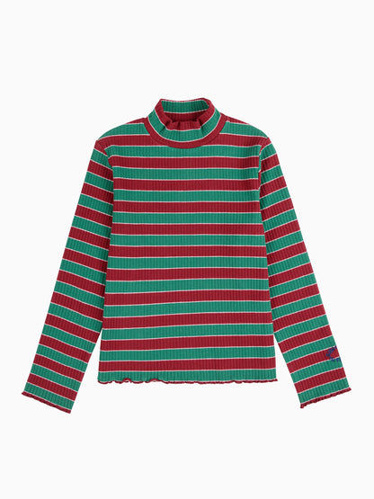 Multicolor Stripes turtle neck T-shirt Kids Bobo Choses BÉBÉ Concept 