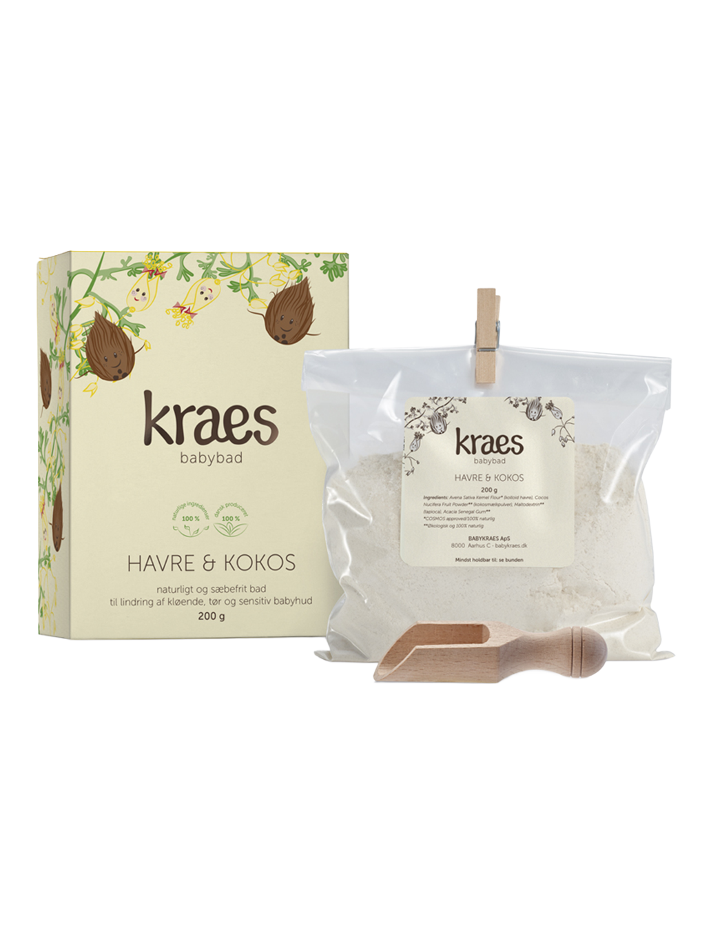 Naturalna kąpiel dla wrażliwej skóry Owies & Kokos Kraes BÉBÉ Concept 