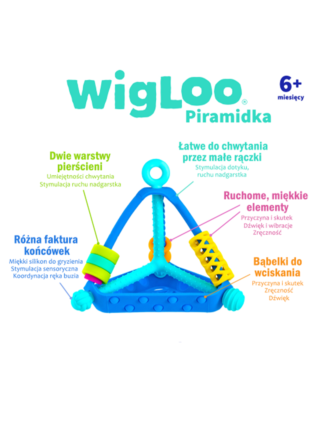Senzorická pyramidová hračka Wigloo