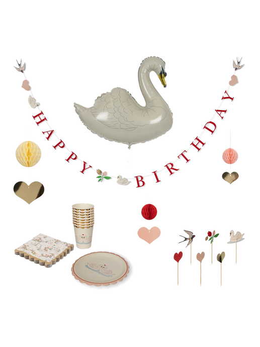 Zestaw ozdób urodzinowych Party Kit swan
