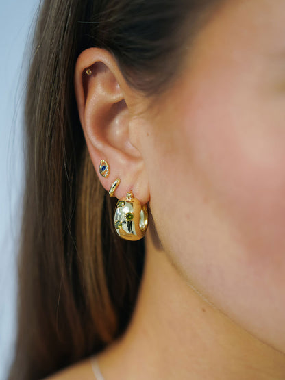 Kolczyk Single Heavenly Stars Hoop Earring GOLD PLATED