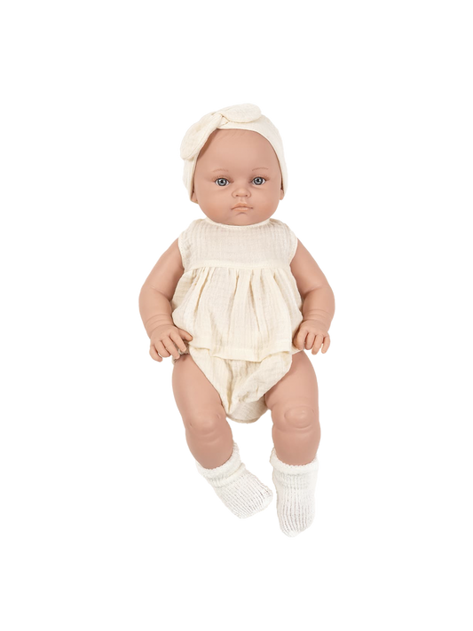 Duża lalka niemowlak 47 cm w muślinowym ubranku