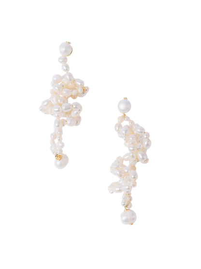 White Lotus Earrings PEARL OCTOPUSS.Y BÉBÉ Concept 