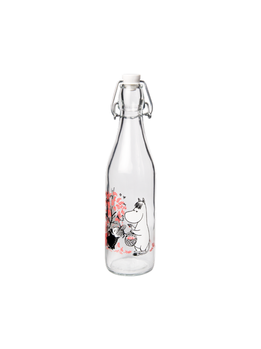 Szklana butelka z korkiem Moomin 0.5l BERRIES