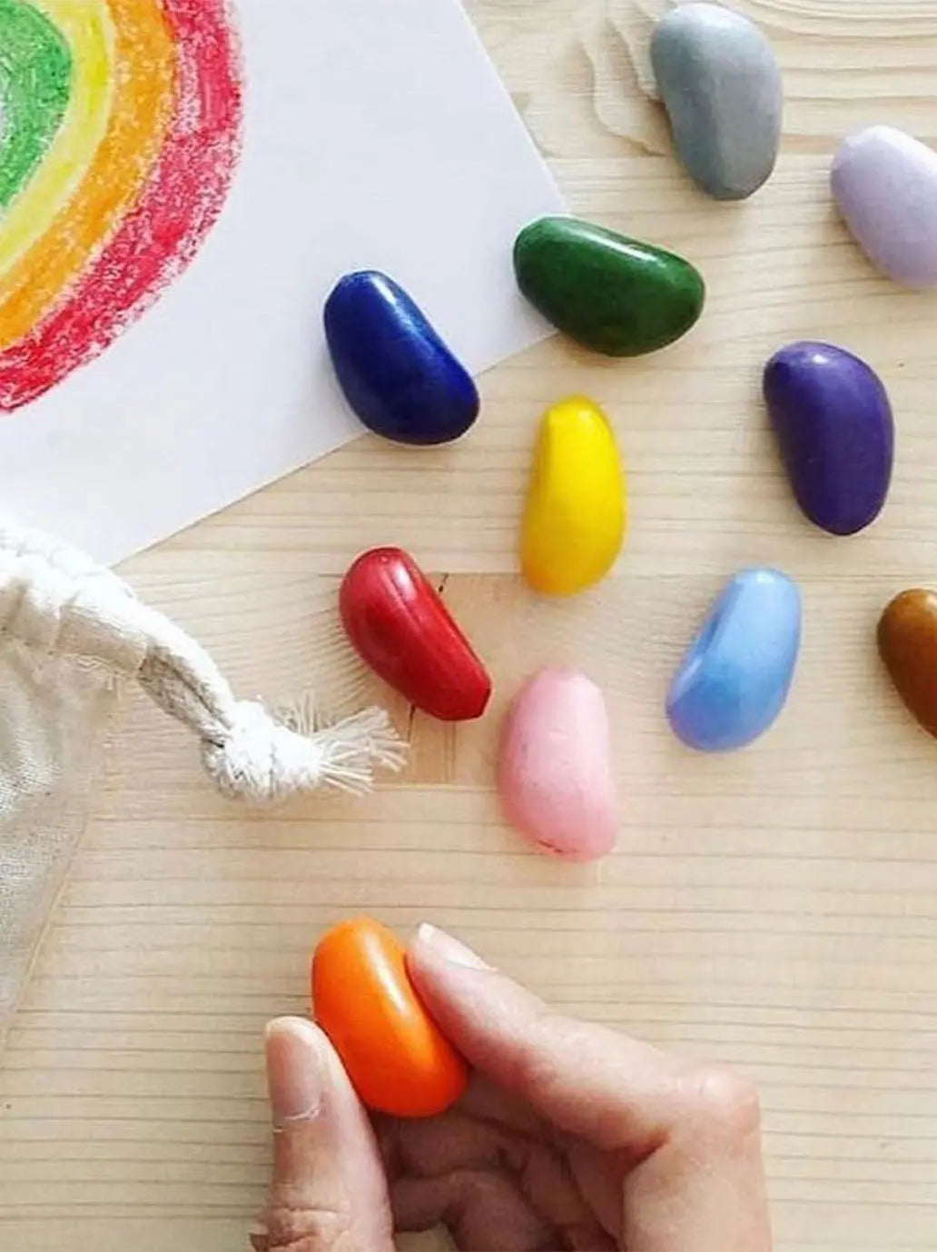 naturalne kredki w pudełku 64 sztuki - 16 kolorów Crayon Rocks BÉBÉ Concept