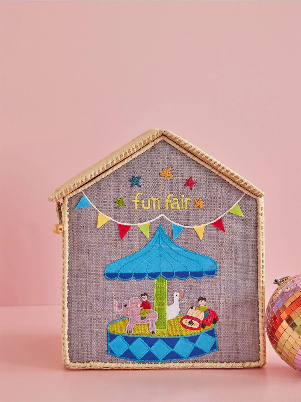 Zestaw 3 koszy na zabawki Raffia Storage House RICE BÉBÉ Concept