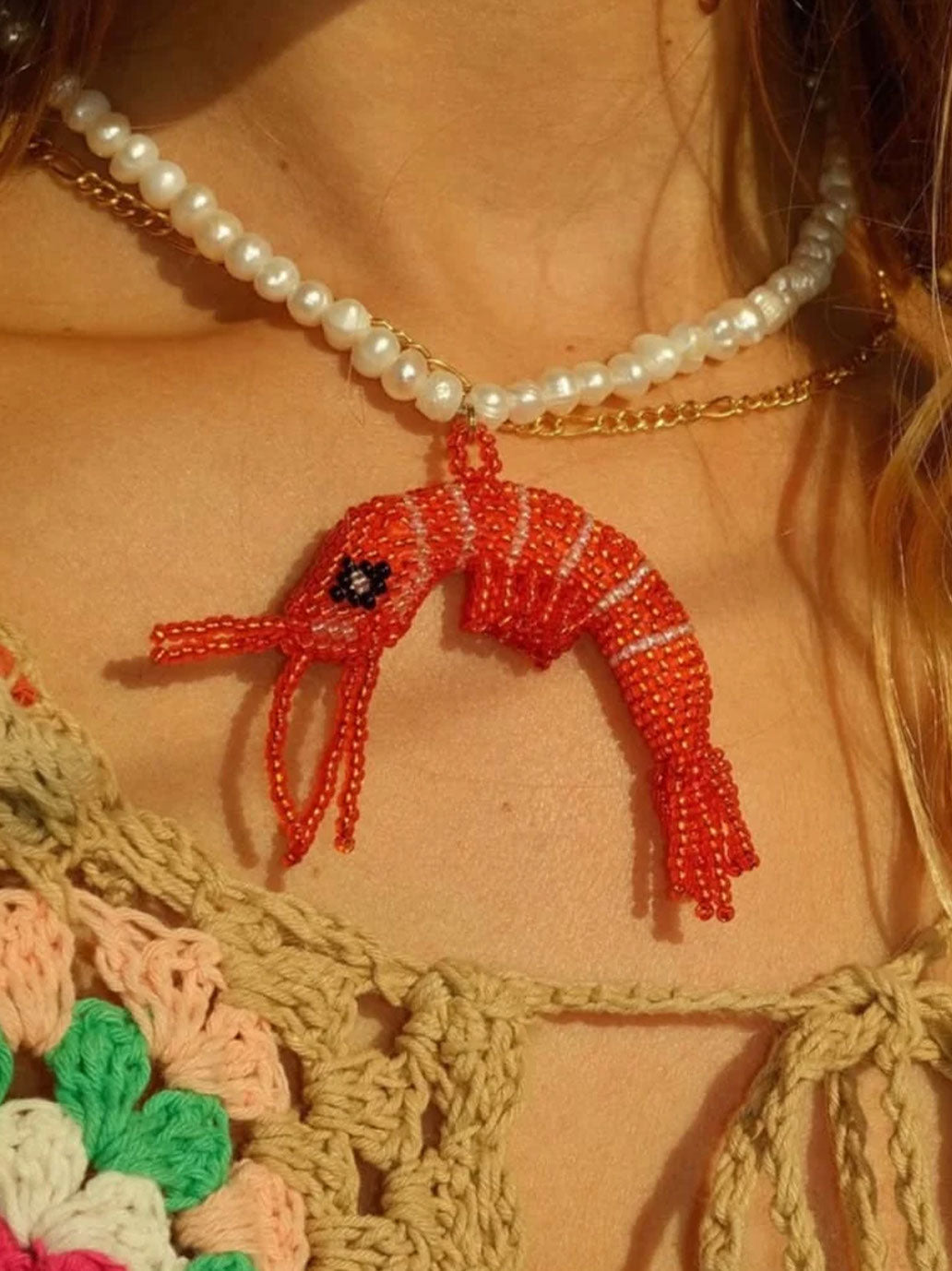 Naszyjnik Prawn & pearls necklace Amori Mori BÉBÉ Concept 