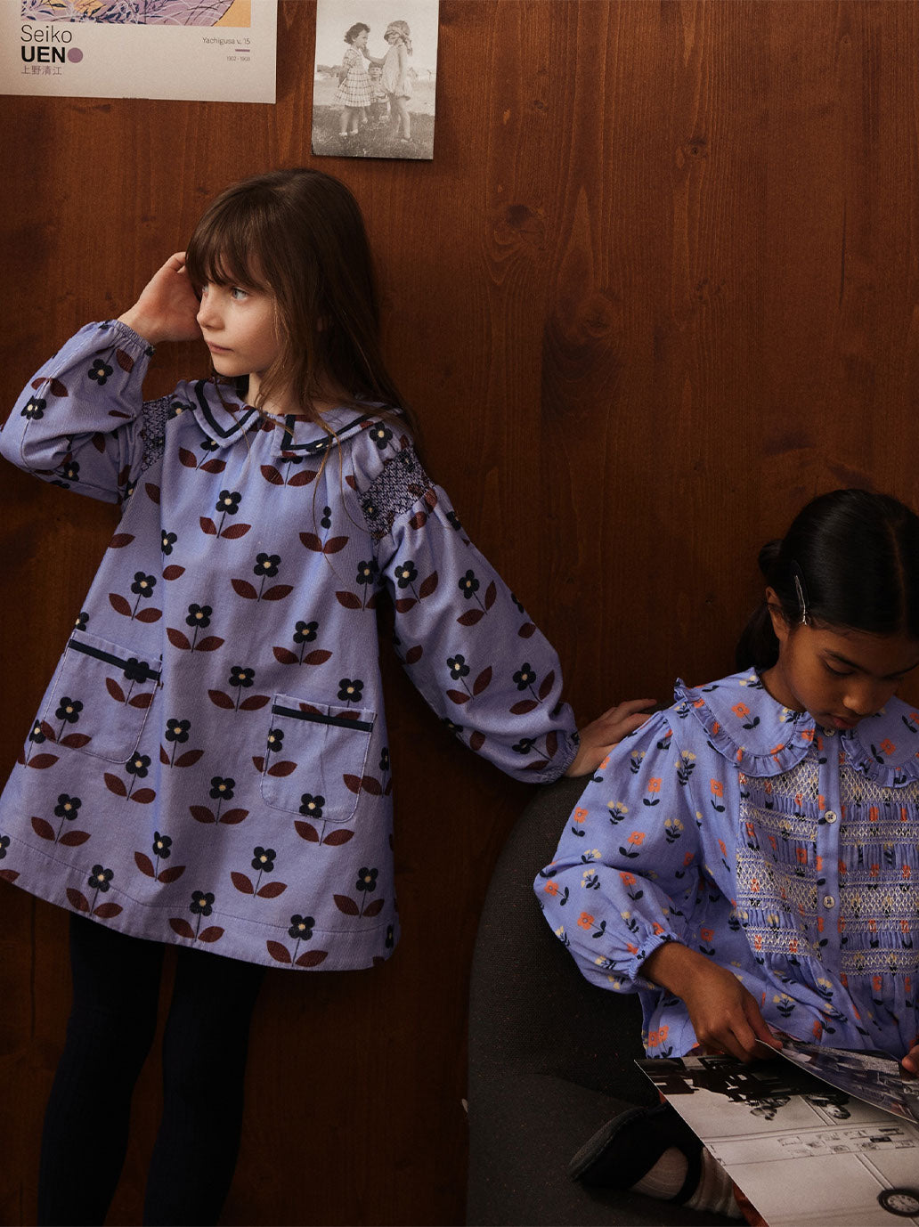 Sukienka Martha dress Flora blue Hello Simone BÉBÉ Concept 