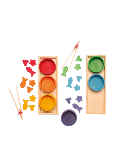 Drewniane miseczki do sortowania Grimm&#39;s BÉBÉ Concept