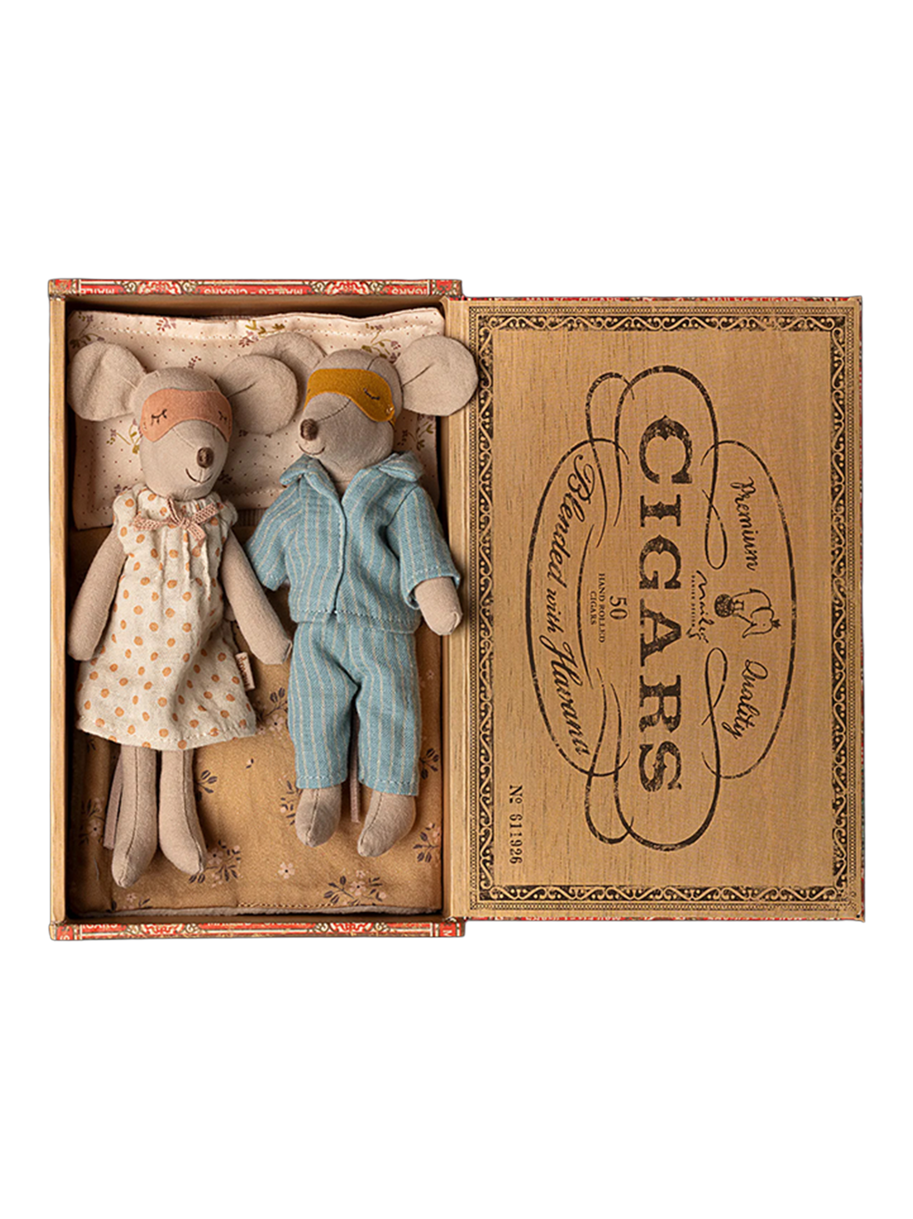 mama i tata myszka w pudełku po cygarach Maileg BÉBÉ Concept 