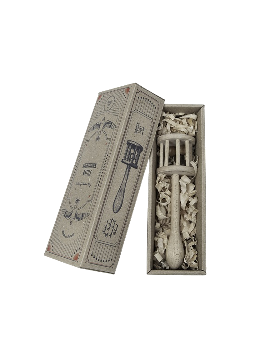 Drewniana grzechotka vintage Nighthawk Wooden Story BÉBÉ Concept