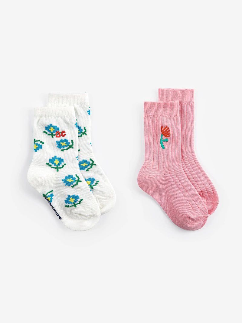 Flower short socks pack x 2 Bobo Choses BEBE Concept 