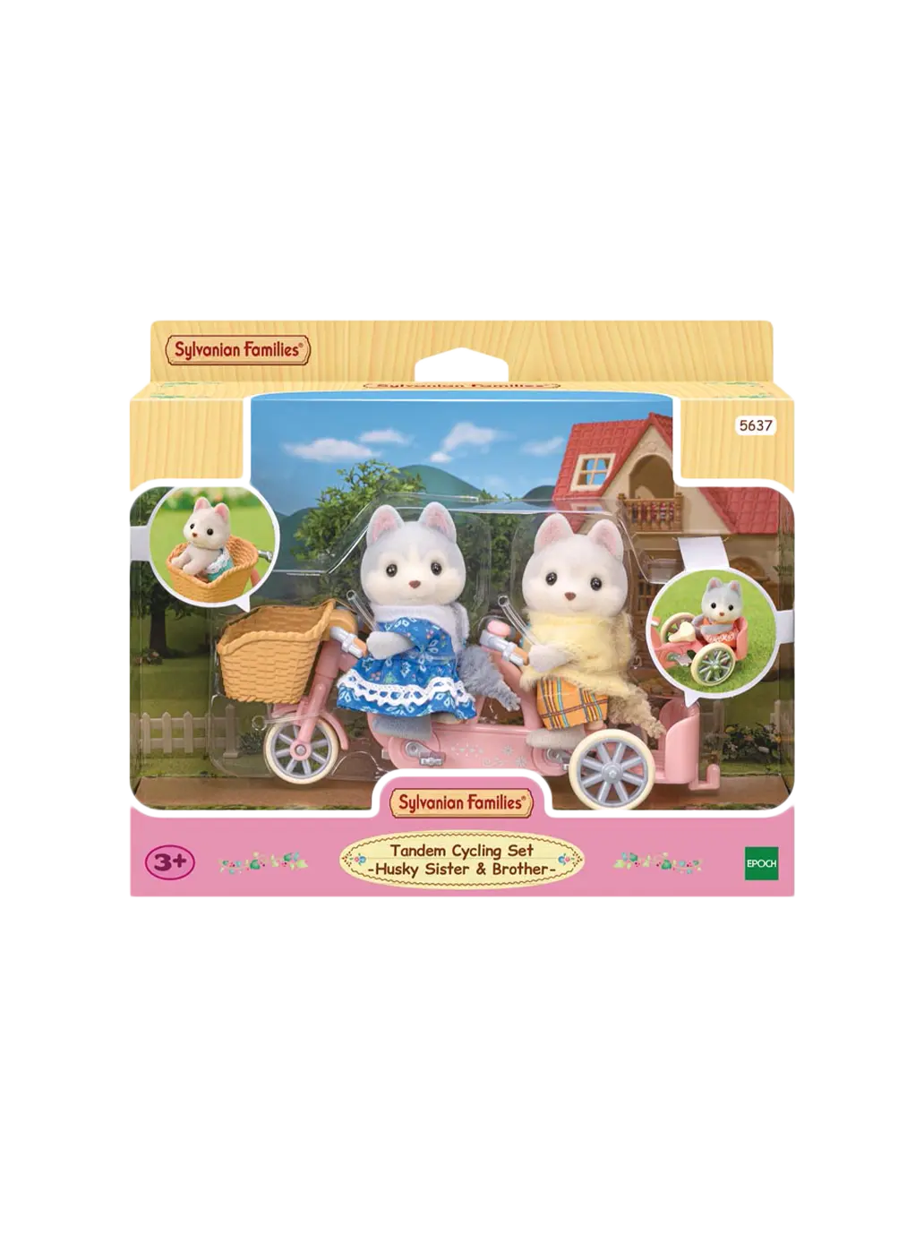 Tandem na rowerze pieski Husky Sylvanian Families BÉBÉ Concept 