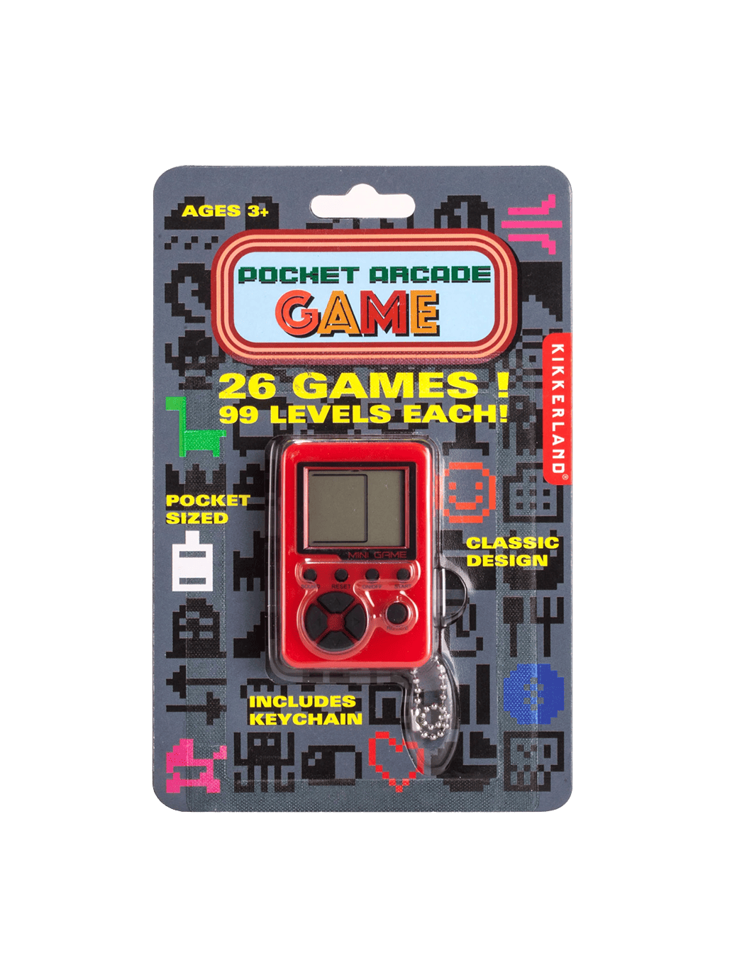 Gra kieszonkowa retro Pocket Arcade Game Kikkerland BÉBÉ Concept 