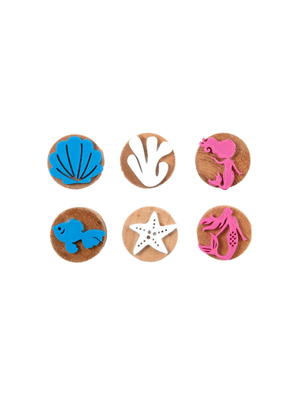 Zestaw drewnianych stempli do ciastoliny i farb ChildGen BÉBÉ Concept 