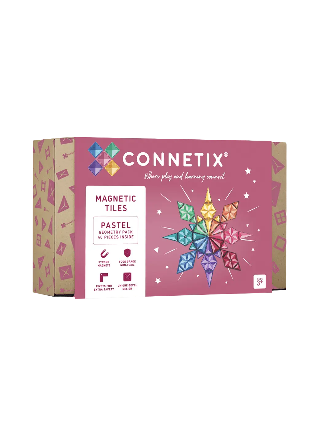 Klocki magnetyczne Pastel Geometry Pack Connetix BÉBÉ Concept 