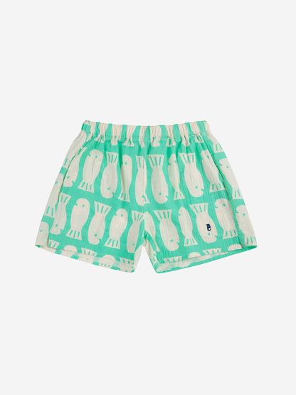 Spodenki Lucky Fish all over woven shorts Bobo Choses BÉBÉ Concept 