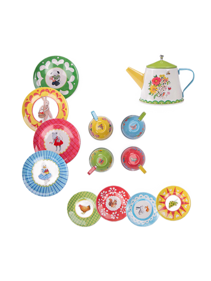 Metalowy zestaw do herbaty w kuferku Moulin Roty BÉBÉ Concept 