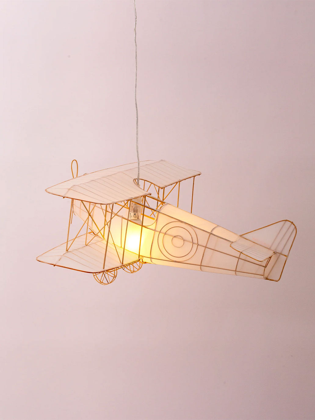 Ręcznie malowany lampion z jedwabiu Samolot Petit Pan BÉBÉ Concept 