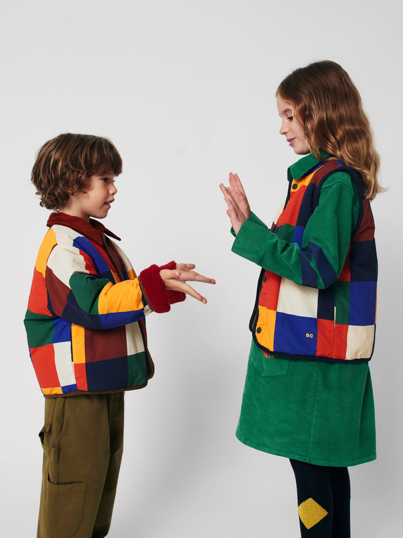 Multicolor Tiles reversible sheepskin jacket Kids Bobo Choses BÉBÉ Concept 