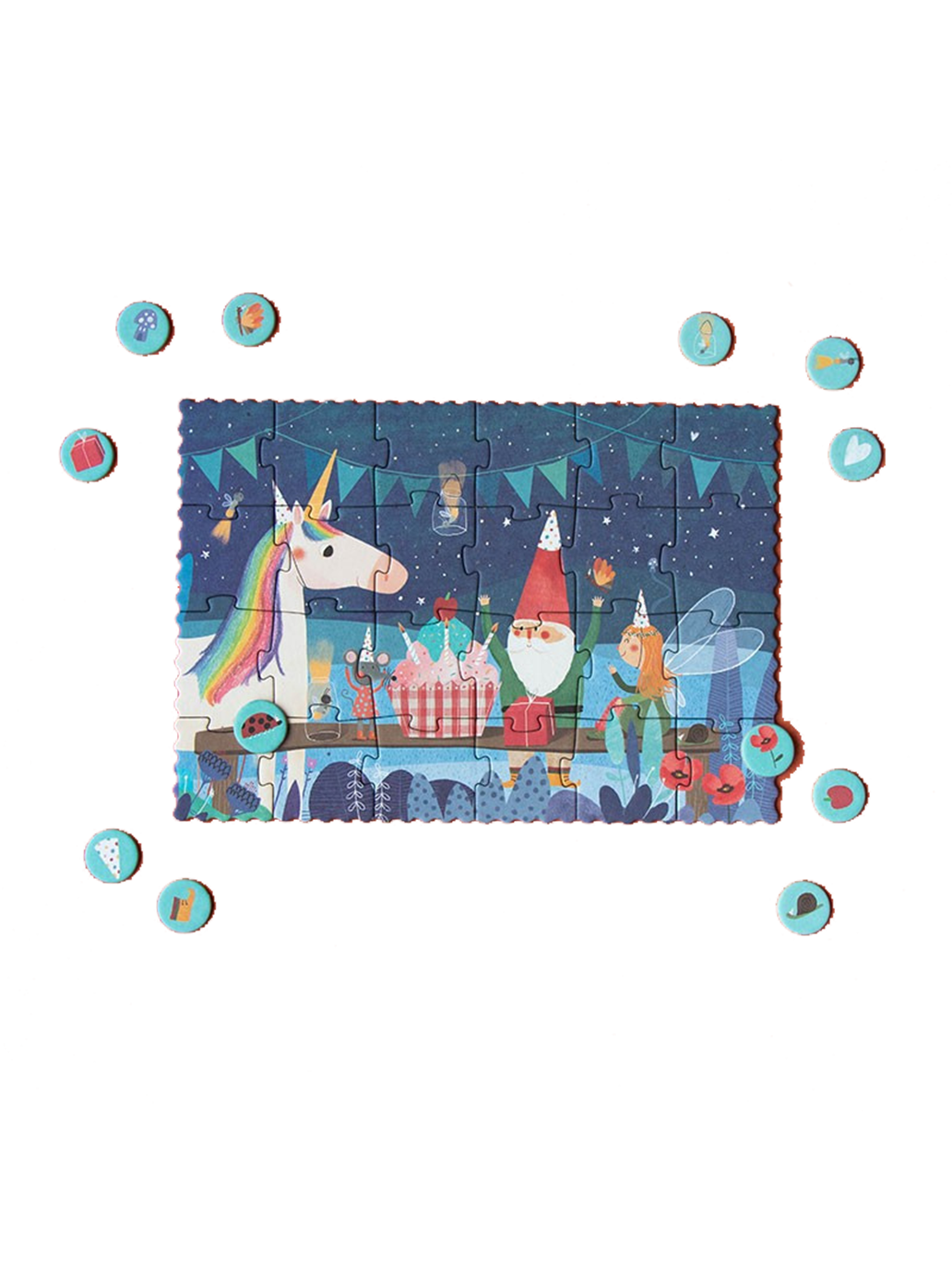 Puzzle kieszonkowe z grą obserwacyjną Jednorożec Londji BÉBÉ Concept 