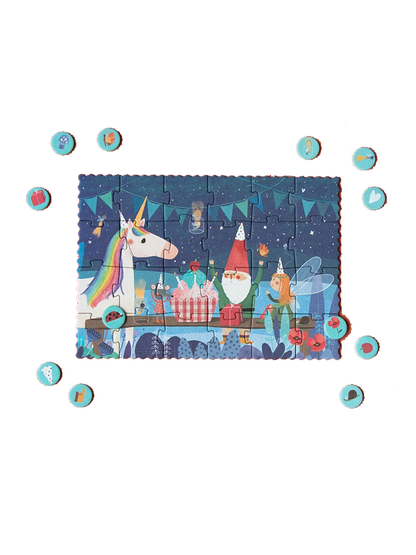 Puzzle kieszonkowe z grą obserwacyjną Jednorożec Londji BÉBÉ Concept 