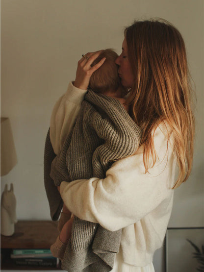 Duży koc z wełny merino Gaston Hvid BÉBÉ Concept 