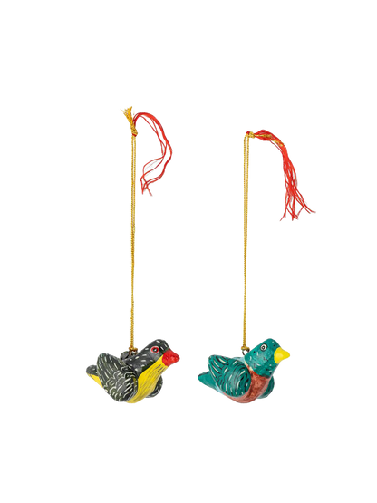 Zestaw ozdób choinkowych z paper mache Carmela Birds Bloomingville BÉBÉ Concept