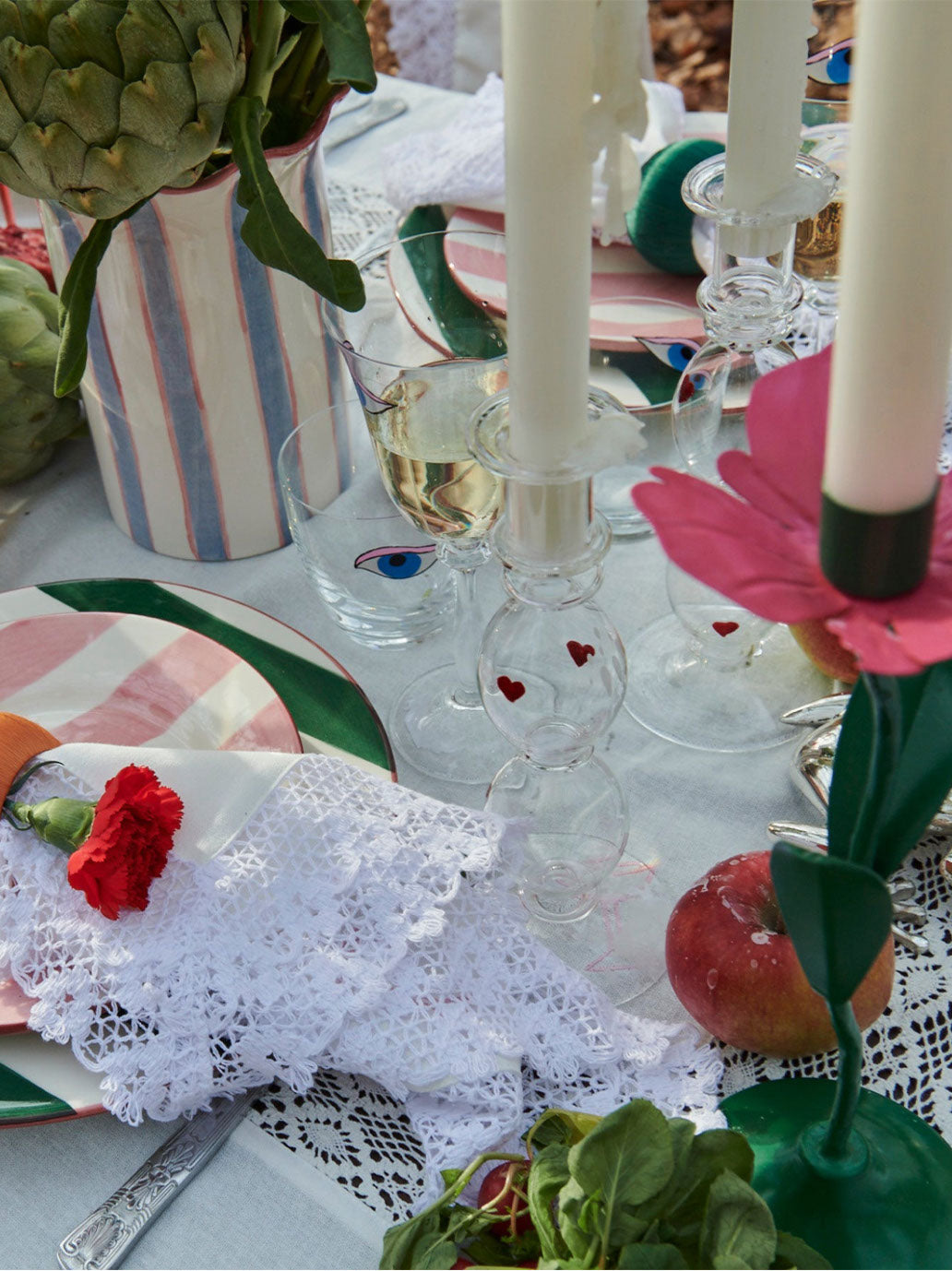 Szklany świecznik Anna + Nina BÉBÉ Concept 