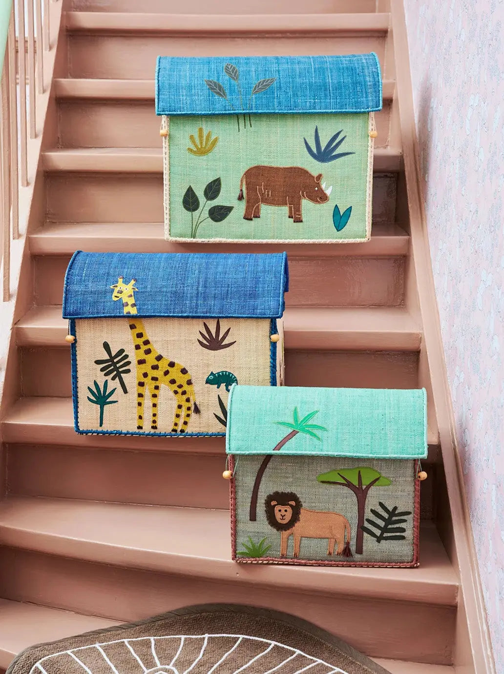 Zestaw 3 koszy Raffia Storage House RICE BÉBÉ Concept