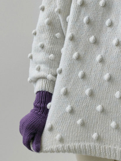 Sweter damski z wełny merino Popcorn Mille Family BÉBÉ Concept 